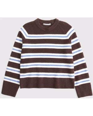Abercrombie & Fitch Madeline Stripe Long Sleeve Knit Jumper - White