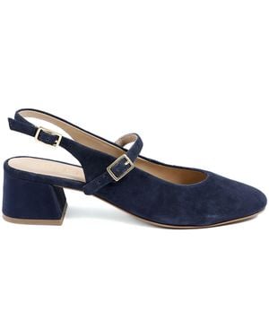 Jones Bootmaker Yamila Leather Slingback Mary Janes - Blue