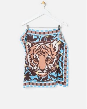 Oliver Bonas Tiger Square Scarf - White