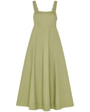 Whistles Cotton Midi Strappy Dress - Green