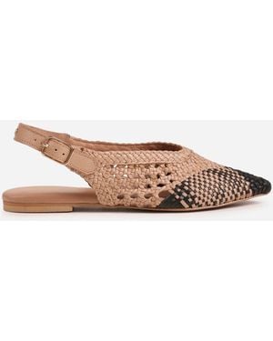 Bronx Ammeline Woven Slingbacks - White