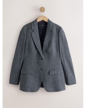 Next Tailored Single Breasted Blazer With Wool - Blue