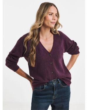 JD Williams Sponge V-Neck Cardigan - Purple