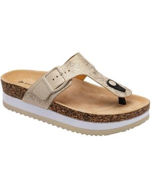 Dunlop Toe-Post Wedge Sandals - Metallic