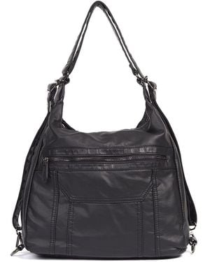 Pavers Convertible Shoulder Bag Backpack - Black