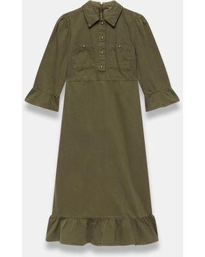 Mint Velvet Denim Midi Shirt Dress in Black | Lyst