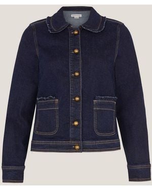 Monsoon Sadie Frill Denim Jacket - Blue