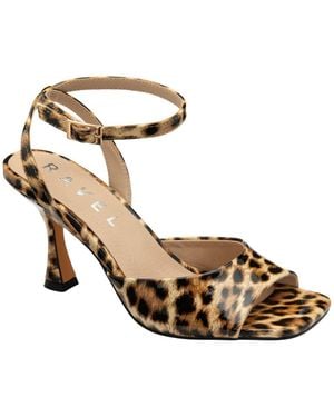 Ravel Peep-Toe Block-Heel Mule Sandals - Metallic