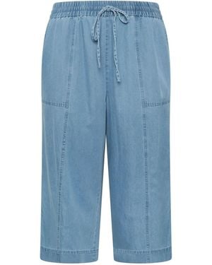 Evans Cropped Wide Leg Pull On Pants - Blue