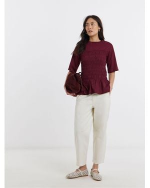 JD Williams Shirred Short Sleeve Top