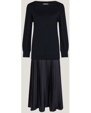 Monsoon Fia Sweater Pleated Midi Dress - Blue