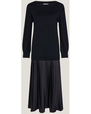 Monsoon Fia Sweater Pleated Midi Dress - Blue