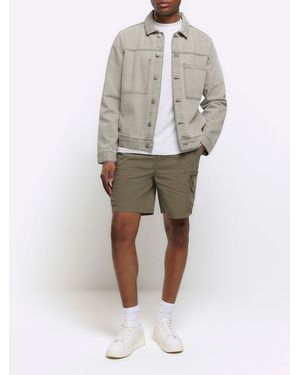 River Island Cargo-Shorts Mit Elastischem Bundklein - Weiß