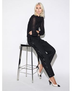 Next Sequin Side Stripe Slim Leg Trousers - White
