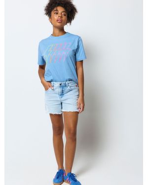 Scamp & Dude Denim Raw Edge Shorts - Blue