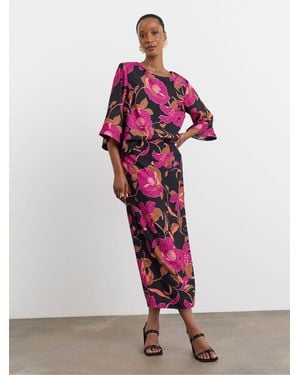 Joanna Hope Printed Crepe Column Skirt - Red