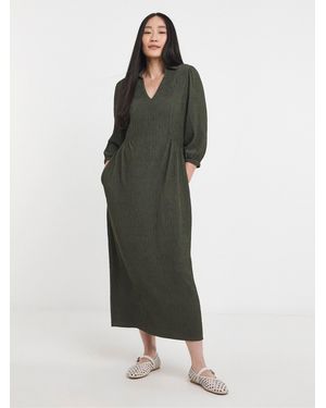 JD Williams Textured Jersey Collared Midi Dress - Grün
