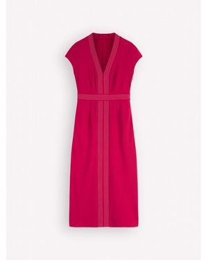 Boden Topstitch Ponte Dress - Pink