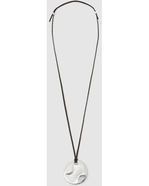 Reiss Tone Orla Large Cord Pendant Necklace - White