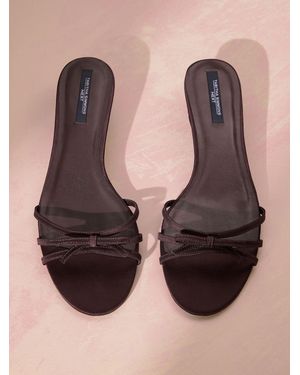 Next Tabitha Simmons X Lauren Satin Bow Mules - Black
