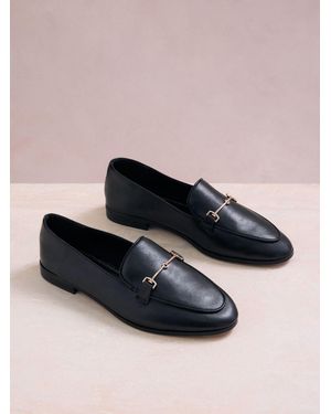Lipsy Standard Fit Faux Leather Almond Toe Snaffle Workwear Loafers - Black