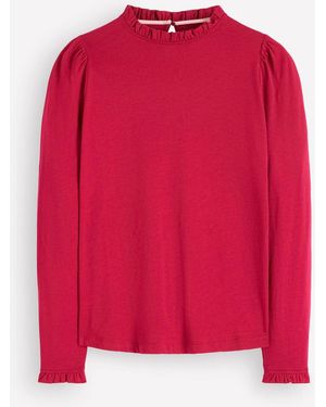 Boden Supersoft Frill Detail Top - Red