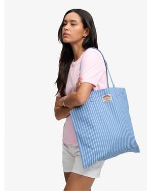 Superdry Oxford Stripe Tote Bag - Blue
