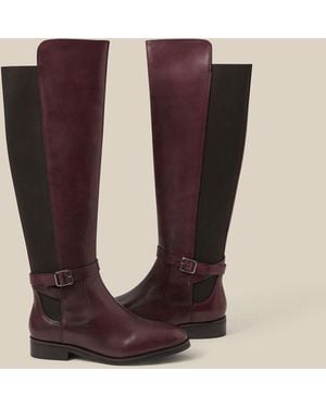 Monsoon Milly Leather Knee High Boots - Brown