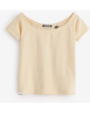 Superdry Athletic Essentials Ruched Top - Natural