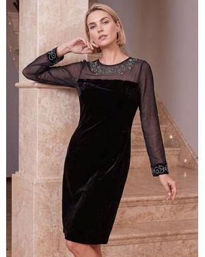 Roman Premium Velvet Dress - Schwarz