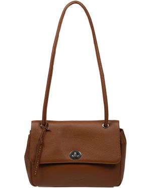 Pure Luxuries Elka Leather Evening Bag - Brown