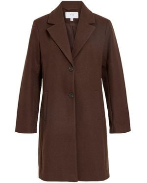 Vila Tailored Mid-Length Smart Coat - Brown