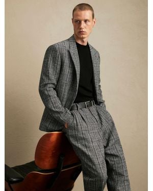River Island Relaxed Fit Check Suit Jacket - Brown