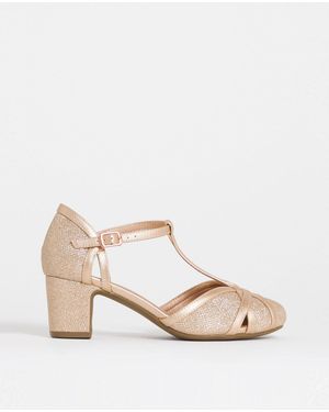 JD Williams Heeled T Bar Shoes - Natural