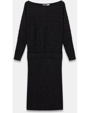 Mint Velvet Mint Velvet Sparkle Knit Batwing Mini Dress - Black