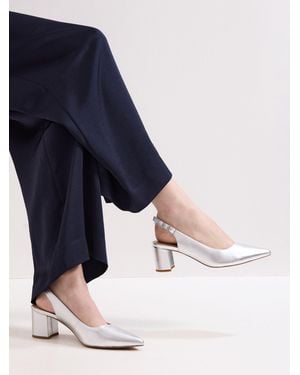 Phase Eight Leather Block Heels - Blau
