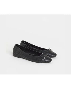 JD Williams Laser Cut Detail Ballerinas - White