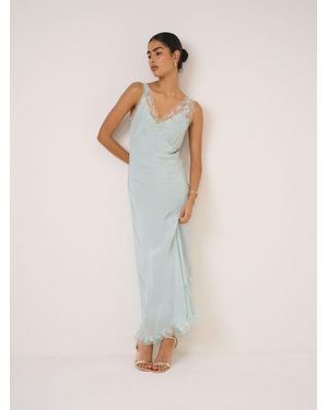 Nobody's Child Nobodys Child Lenora Lace Detailing Midaxi Satin Slip Dress - Natural