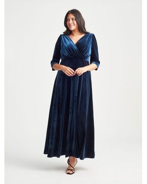 Scarlett & Jo Verity Maxi-Abendkleid Aus Samt - Blau