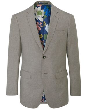 Skopes Slim Fit Jodrell Tweed Effect Suit Jacket - Gray