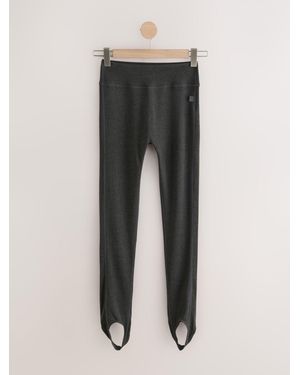 Next Charcoal Thermal Base Layer Stirrup Leggings - Black