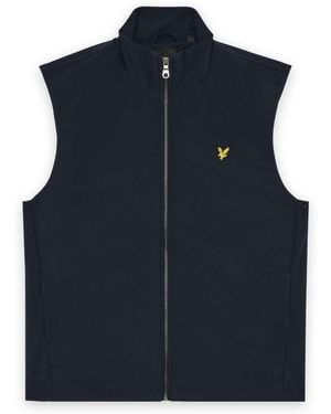 Lyle & Scott Mesh Back Softshell Funnel Neck Gilet - Blue