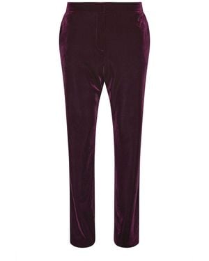 M Com Velour Tapered Leg Pants - Purple