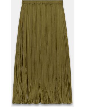 Mint Velvet Crinkle Maxi Skirt - Green