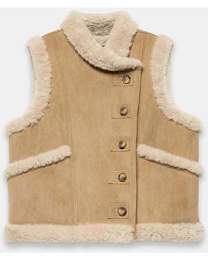 Mint Velvet Faux Fur Gilet - Natural