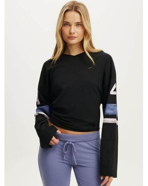 Cotton On Active Graphic V-Neck Long Sleeves T-Shirt - Black