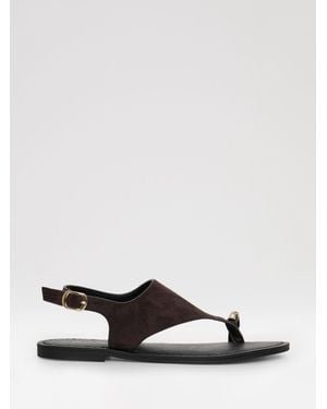 Threadbare T-Strap Toe Loop Sandals - White