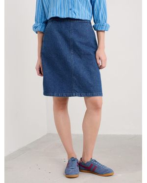 Seasalt Cornwall Dovetail A-Line Corduroy Skirt - Blue