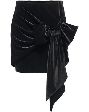 ONLY Velvet Bow Mini Skirt - Black