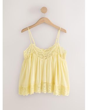 Next Lace Trim Cami Top - Yellow